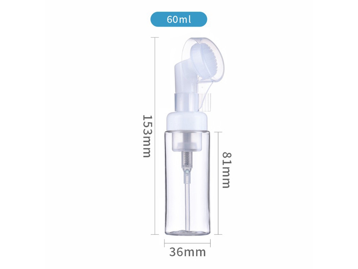 Frasco Dispensador De Espuma De 60 Ml, 153x36 Mm, Con Cepillo, 2 Kits.