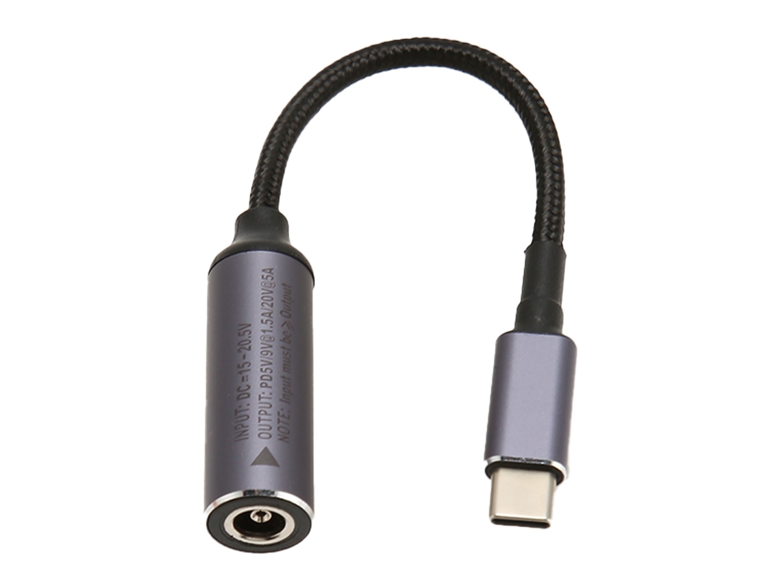 Cable de carga (entrada hembra DC6.5mm x 1.4mm, carga macho PD Tipo-C)