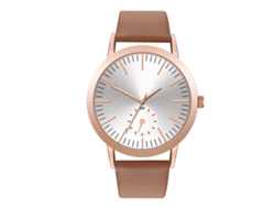 Reloj De Cuarzo Informal Con Correa De Pu, Unisex, Regalo De Moda, Blanco/marrón