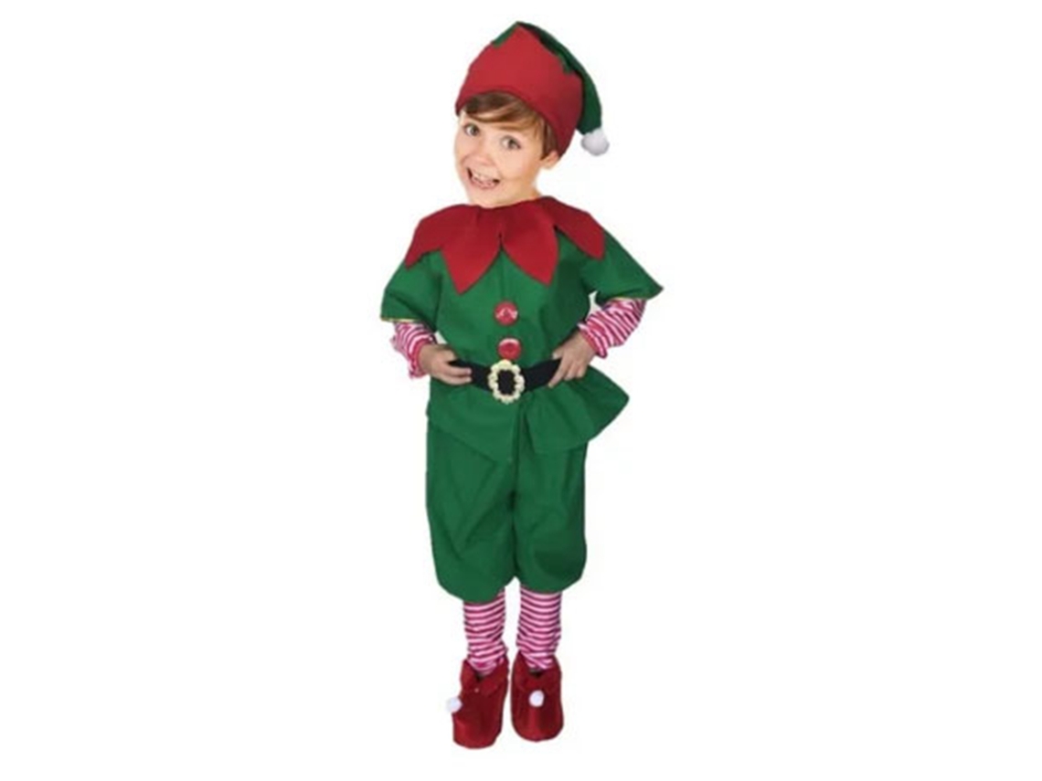 Disfraz De Elfo Navideño Para Niños Con Gorro Y Cinturón, Ideal Para Niños Y Niñas De 5 A 12 Años.