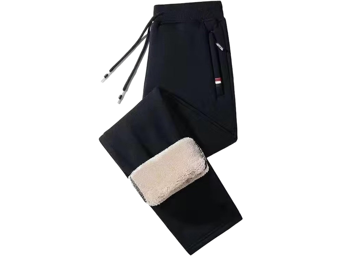 Pantalones Deportivos De Invierno Para Hombre Con Forro Polar Sherpas, Cordón Ajustable Y Bolsillos.