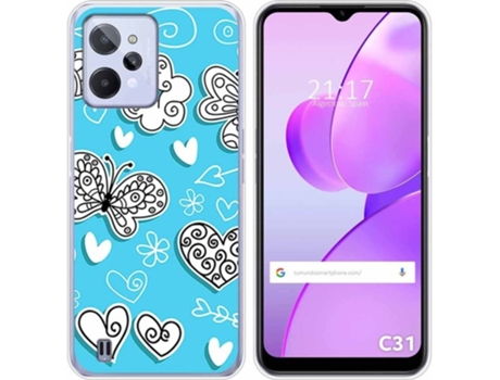 Carcasa para Realme C31 TUMUNDOSMARTPHONE Dibujos Mariposas Multicolor