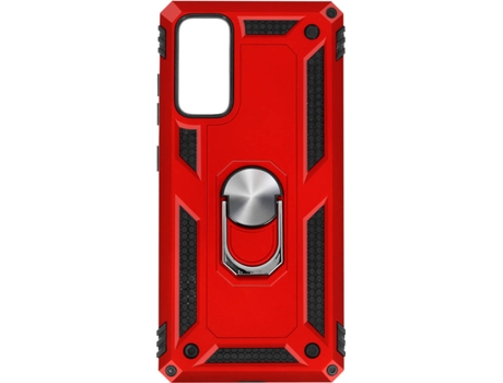 Carcasa y Soporte Samsung Galaxy S20 FE Avizar Anti-choque Función de soporte de Anillo de Metal Rojo