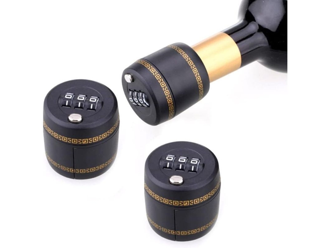 Candado De Combinación Para Botella De Vino, 2 Unidades, Candado Con Código Y Contraseña, Tapón De Botella