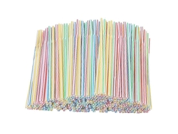 Pajitas de plástico a rayas multicolor Rosewell 300, 8 pulgadas de largo
