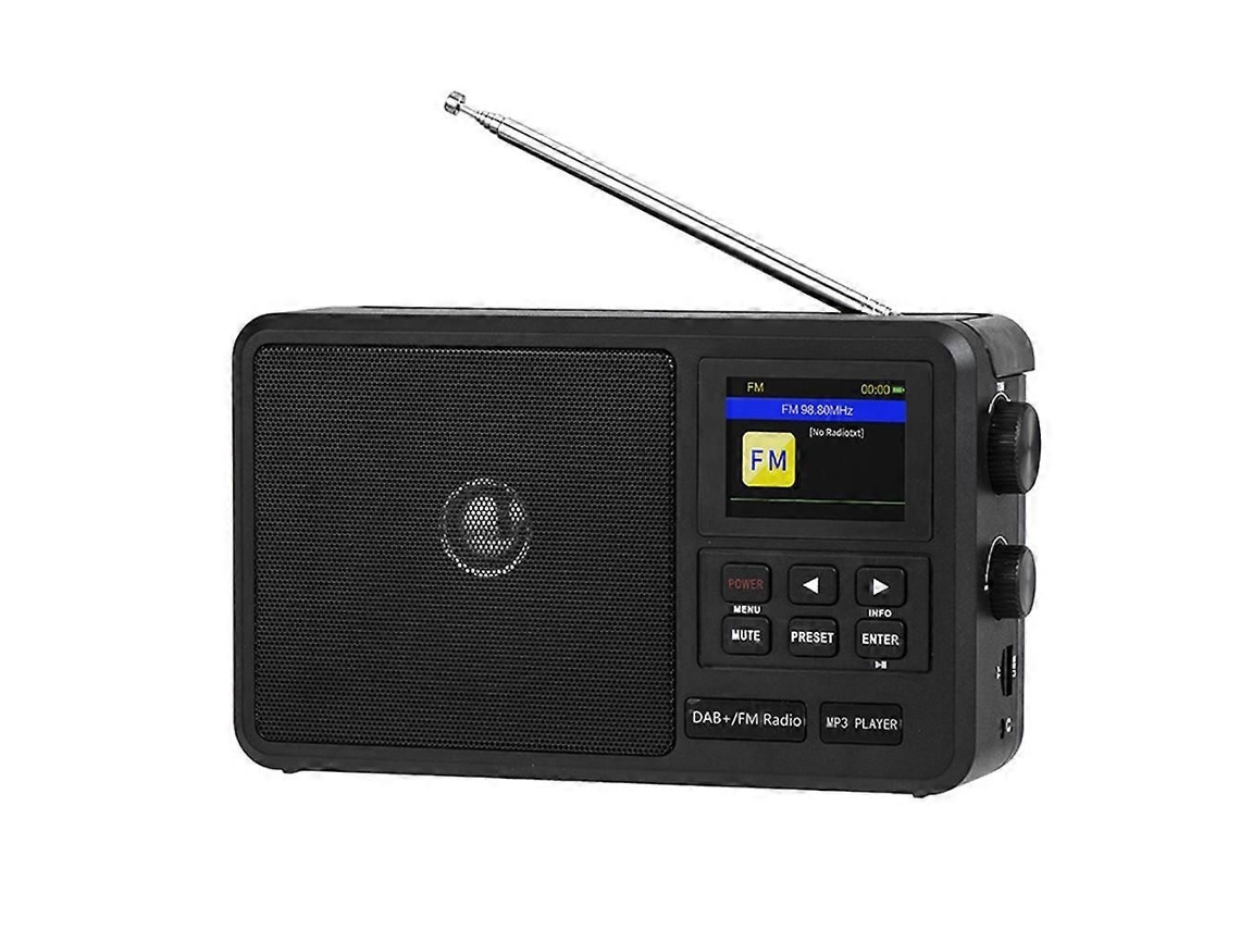 Radio portátil GOKOCO con radio FM y altavoz Bluetooth inalámbrico.