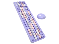 Combo De Teclado Y Ratón Inalámbricos De 2,4 Ghz Con 104 Teclas Retro Y 3 Niveles De Dpi Ajustables Para Windows