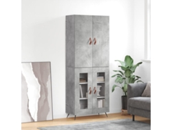 Aparador Alto Madera Contrachapada Gris Hormigón 69,5x34x180 Cm