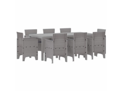 Maison Exclusive - Conjunto De Comedor De Jardín 9 Pcs Gris Claro Polipropileno