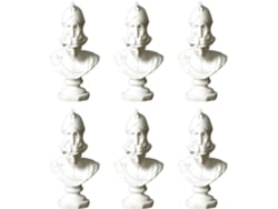Conjunto 6 Esculturas Decorativas Diosa Atenea Resina Blanca Adornos Artesanales Finamente Elaborados