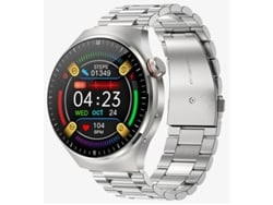 Reloj inteligente con control de salud de un solo toque, ECG, presión arterial, medición de grasa corporal y función SOS (plata) Yizhood