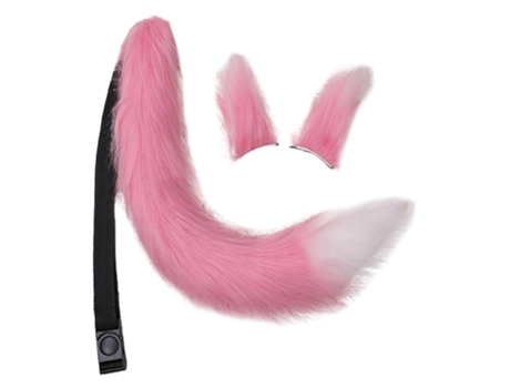 Disfraz De Cola De Oreja De Lobo - Rosa Blanco Disfraz De Cola De Oreja De Lobo - Rosa Blanco JEIIBRZUI