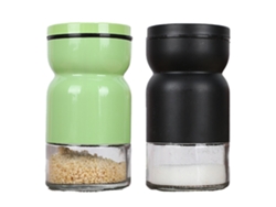 Kit de 4 tarros de especias grises y blancos