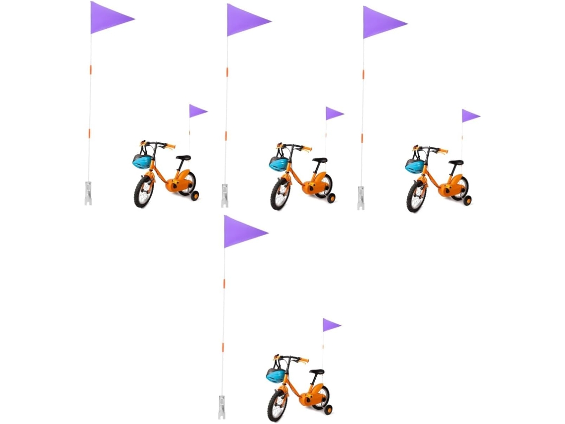 4 Juegos De Mástiles Para Bicicleta Con Cesta Delantera, Color Malva
