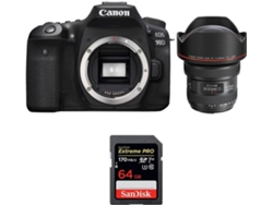 Kit Cámara Réflex CANON EOS 90D + EF 11-24mm f/4L USM + SanDisk 64GB