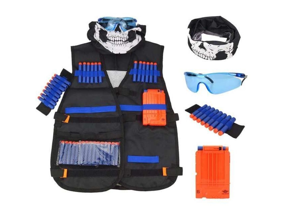VVJIJILLY Eleve Suas Batalhas Nerf Com O Kit De Colete Tático, Compatível Com Armas Nerf Da Série N Strike Elite, Velcro Ajustável Para Ajuste Personalizado, Da