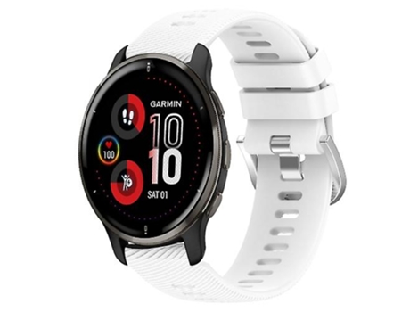 Correa para Garmin Venu 2 Plus 20 mm Correa de reloj de silicona suave de color sólido blanco VENISYMLIS