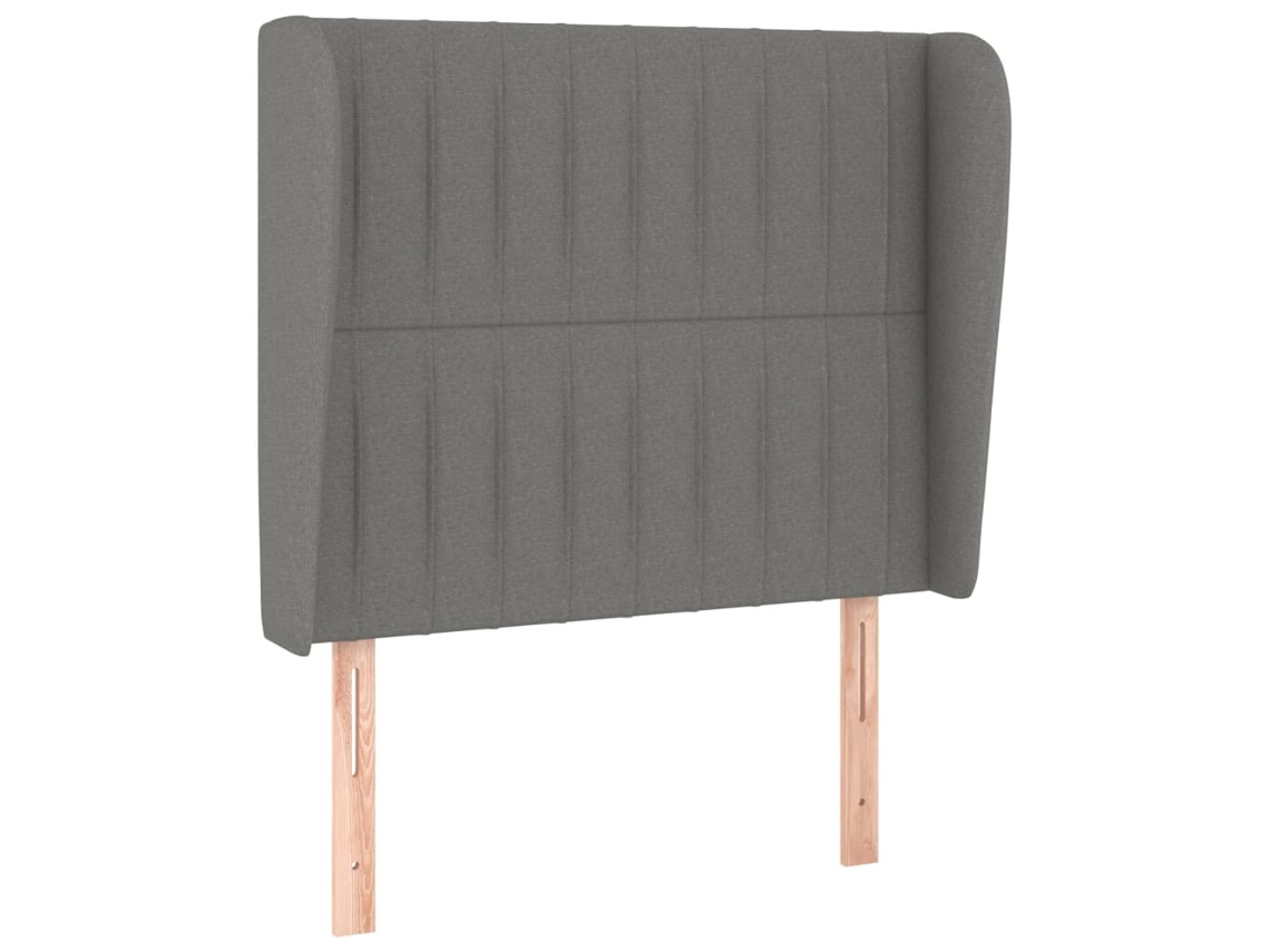 Maison Exclusive - Cabecero Con Orejas De Tela Gris Oscuro 83x23x118/128 Cm