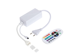 Controlador Para Tira Led Rgb 220v Wcob Silicone Flex Con Mando Ir Branco