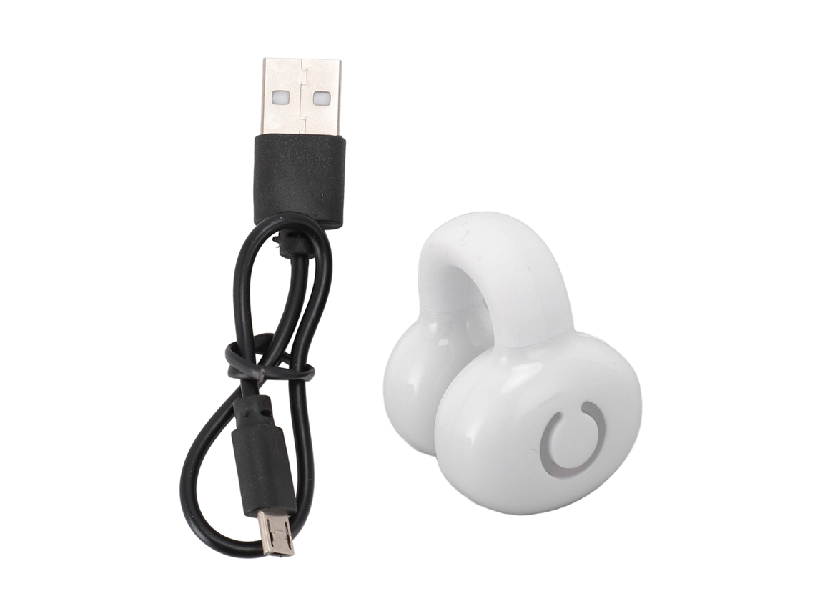 Auriculares Bluetooth V5.3 De Conducción Ósea Con Clip, Estéreo Abierto, Cancelación De Ruido, Resistentes Al Agua, Color Blanco, En Caja.