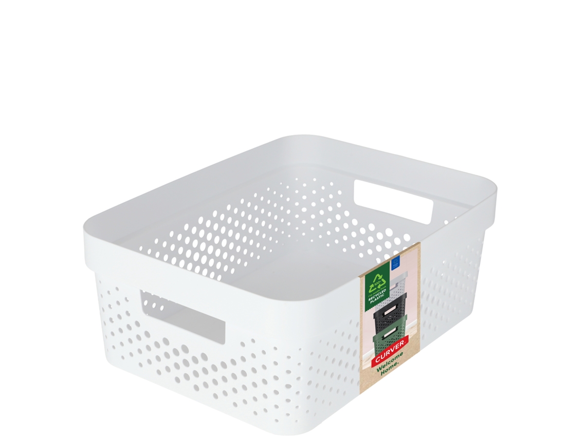 Caja Contenedor Calada Curve 11 L Blanco Kadax