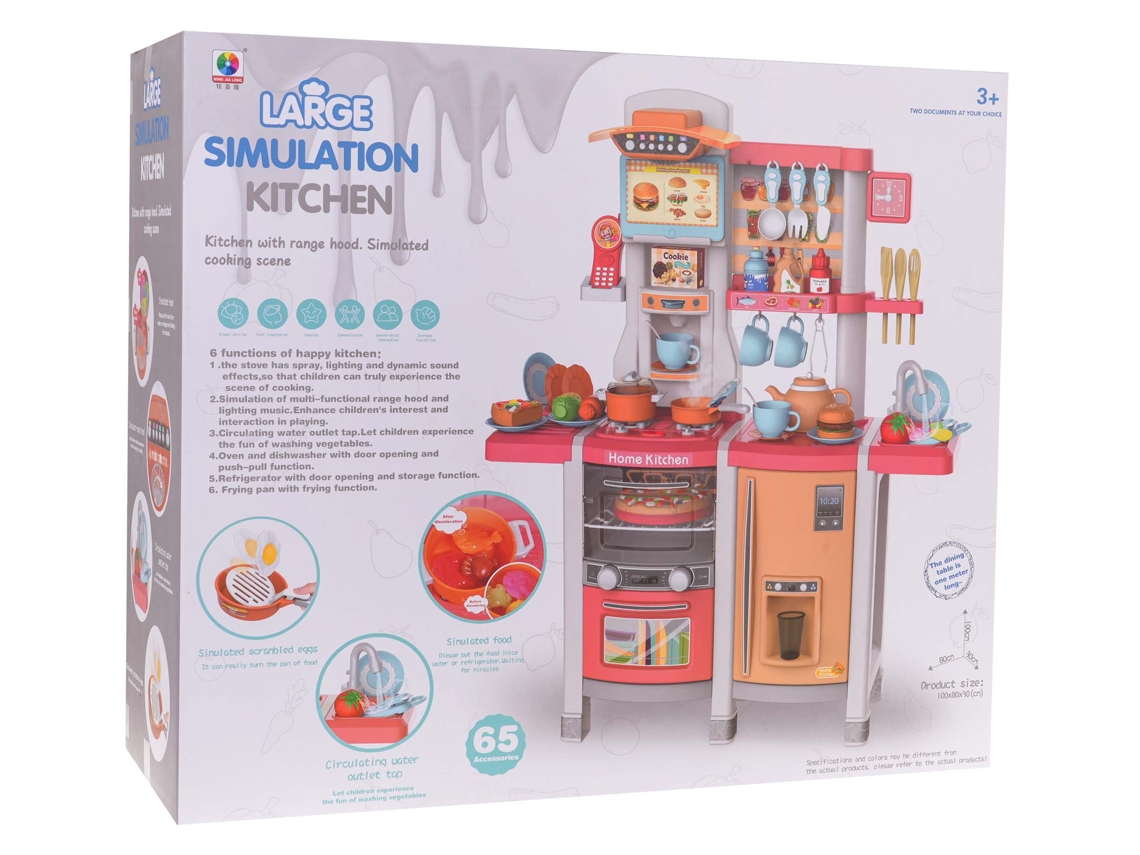 Cocina Americana Con Función De Luz Y Sonido 65 Piezas. Rosa B.activa