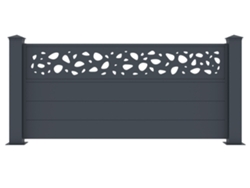 Valla de aluminio semiperforada sunny 190h90 gris