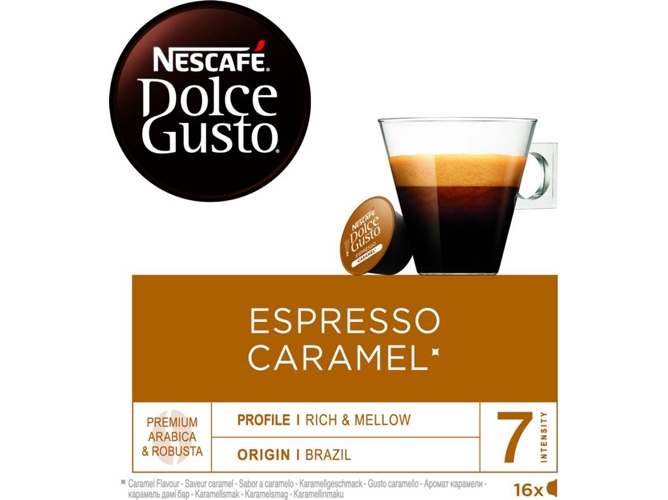 Cápsulas Café Dolce Gusto NESCAFE Expresso Caramelo.