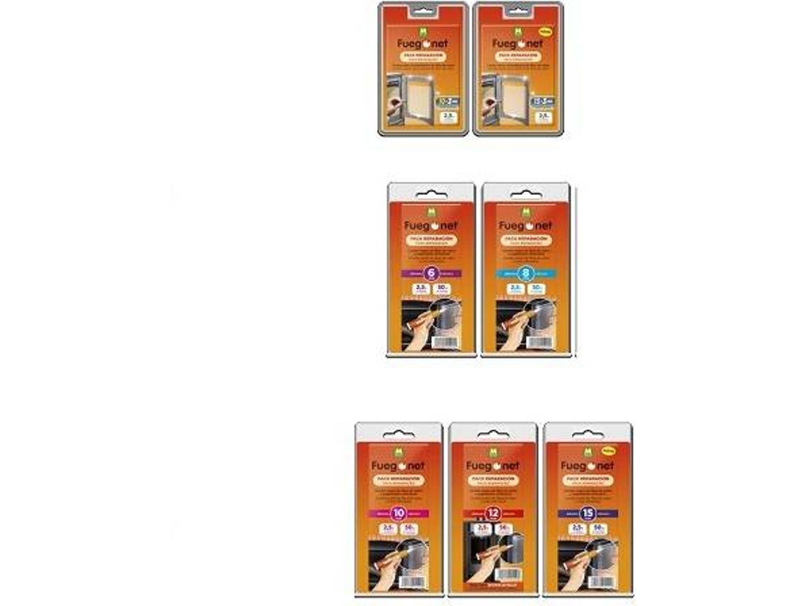 Kit de Reparación para Chimeneas y Barbacoas FUEGONET CM-5403 (50 ml - 1.2 cm x 2.5 m)