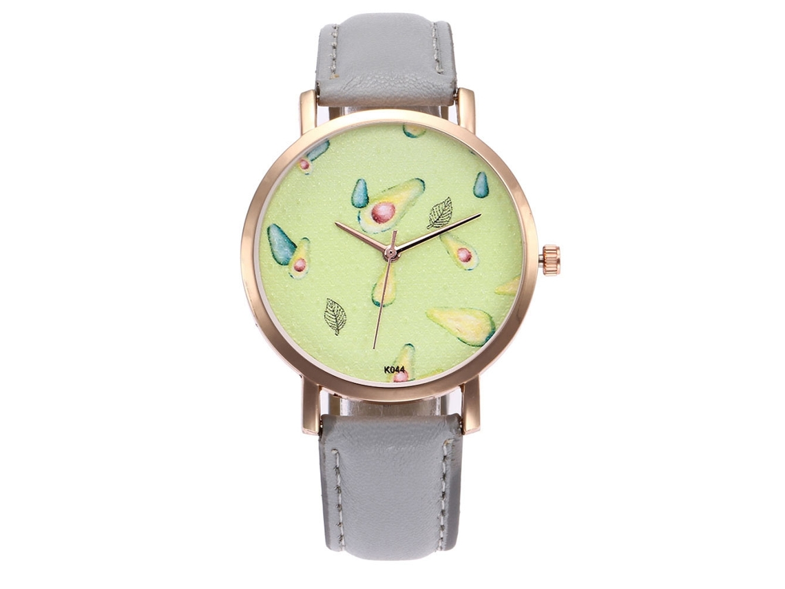 Reloj De Pulsera Unisex De Cuarzo Con Correa De Cuero Pu Gris Zhoulianfa