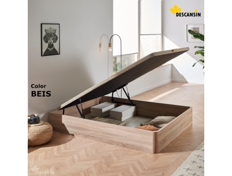 DESCANSIN Patas Canapé Plegables en Madera Maciza de Haya (160 x 200 cm - Beige)