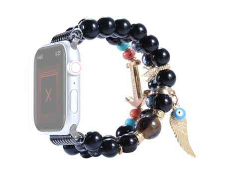 Correa de reloj inteligente con ancla de corona con cuentas para Apple Watch Series 9, 8 y 7 41 mm / SE 3 y SE 2, 6 y SE y 5 y 4 40 mm / 3 y 2 y 1 ...