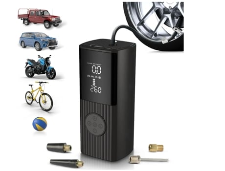 Inflador de neumáticos Compresor de aire portátil 150 PSI, mini bomba de aire para neumáticos de automóvil, bomba de neumáticos eléctrica inalámbri...