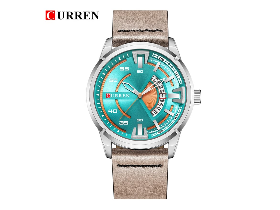 Reloj De Vestir Para Hombre Con Correa De Cuero, Calendario Y Movimiento Japonés.