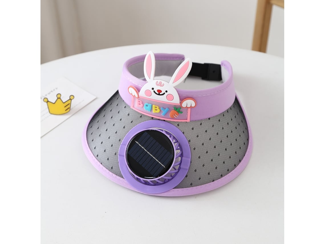 (purple Rabbit) Sombrero Con Ventilador De Energía Solar Para Viajes Al Aire Libre Y Ciclismo, Parasol Y Protección Solar.
