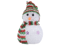 NEVEANCE Adorno navideño LED con luz parpadeante, muñeco de nieve adorable con gorro de rayas, decoración para fiesta infantil