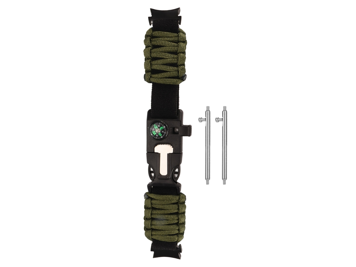 Pulsera De Paracord 6 En 1 Con Brújula, Silbato Y Encendedor Para Samsung Watch 6, 5 Y 4.