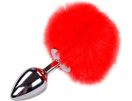 Plug Anal ALIVE de Metal con Pompom (Talla: M - Rojo)
