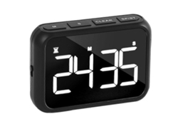 Temporizador Mecánico Ruidoso Para Cocina Clase Con Display Led Grande Magnético Portátil De Acero Inoxidable Y Abs 10x7x2.5cm Negro