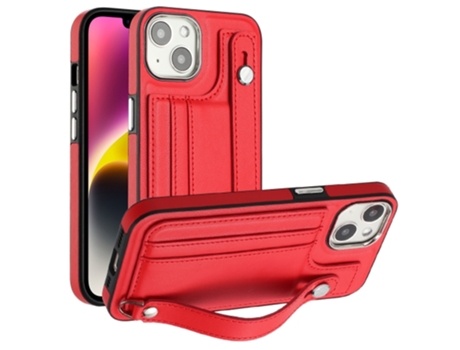 Funda Mobile Phone Cases Shockproof With Wrist para iPhone 13 Piel Marrón