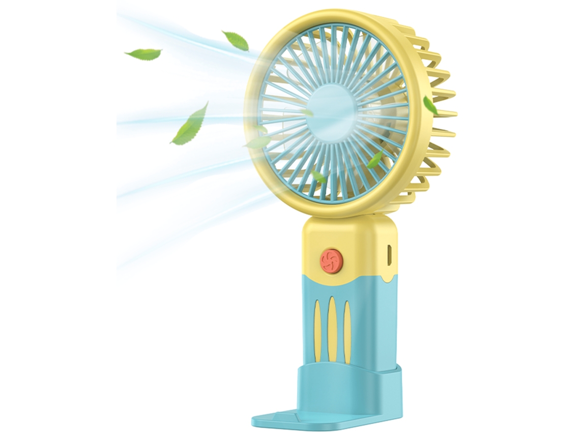Ventilador Portátil 2 En 1 (de Mano Y De Mesa), 3 Velocidades, Con Soporte, Recargable Por Usb, Ideal Para Viajes, Uso En Interiores Y Exter