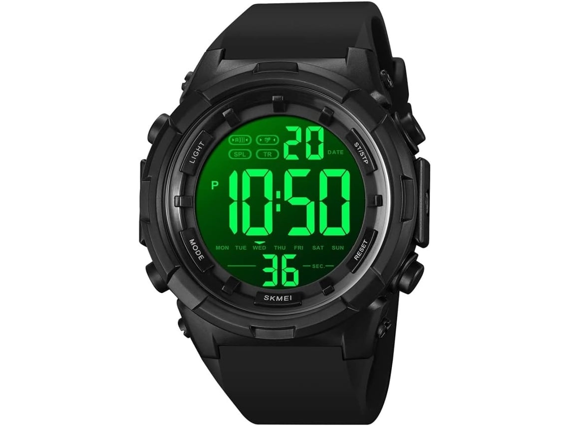 Masculino Digital Impermeable Led Despertador Negro Yuysan
