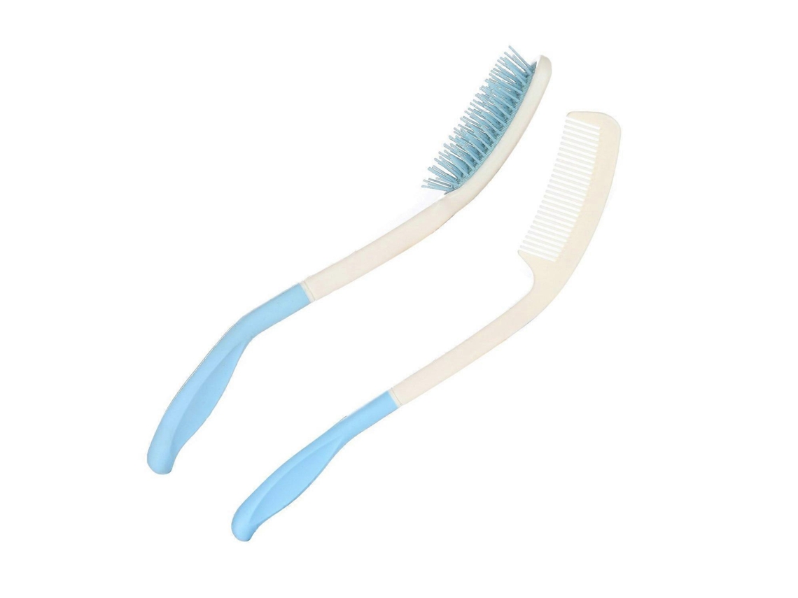 Juego de peine y cepillo para el cabello con mango largo