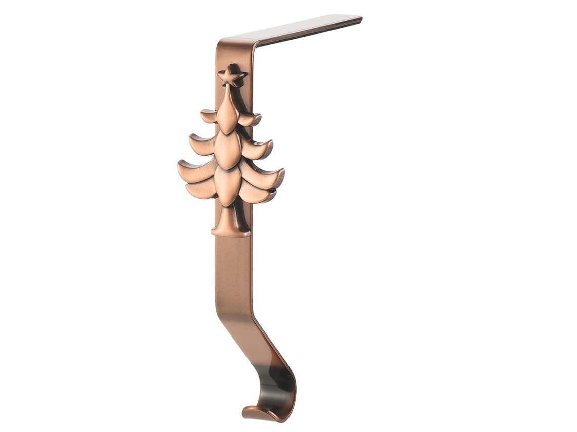 Soporte metálico para medias navideñas, accesorio brillante para chimenea TRUYUETY