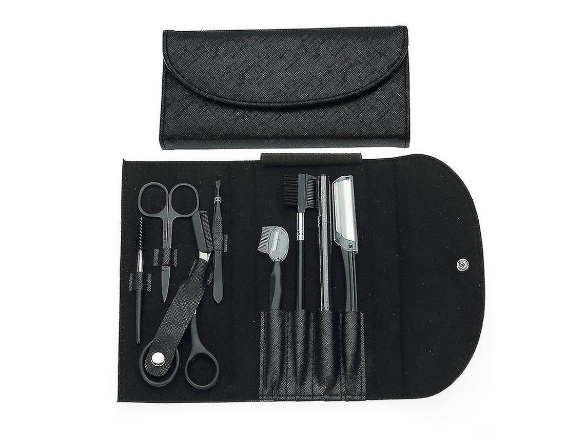 Set De 8 Herramientas Para El Cuidado De Las Cejas Con Tijeras, Pinzas Y Cuchilla De Afeitar Profesional.