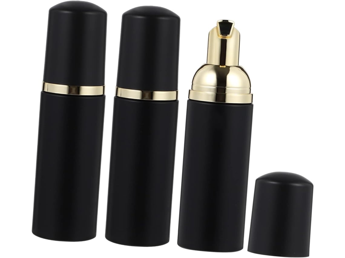 De 3 Dispensadores De Espuma Portáteis De 60 Ml, Tamanho Compacto, Preto Fosco