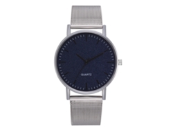 Reloj De Pulsera De Moda Para Mujer Con Correa De Malla Y Esfera De Cuarzo Azul Brillante.