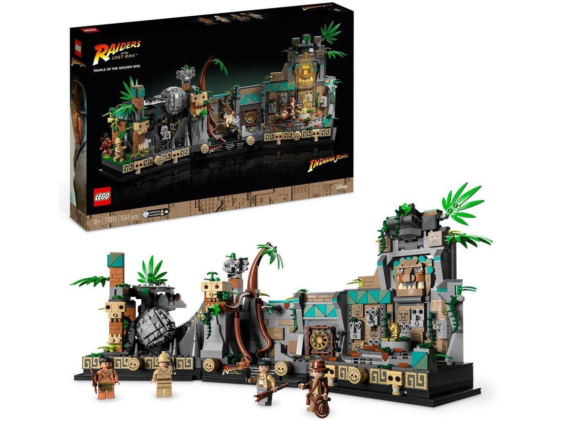 LEGO Indiana Jones: O Templo do Ídolo Dourado – Kit de construção com uma cena icónica do filme Indiana Jones (1545 peças)
