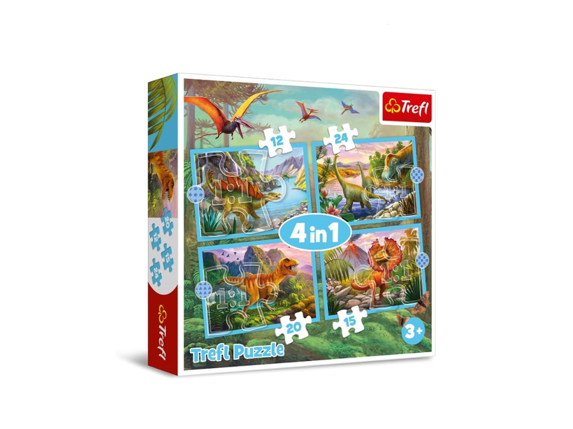 Puzzles Dinossauros - 4 Em 1 Trefl 34609 Multicores