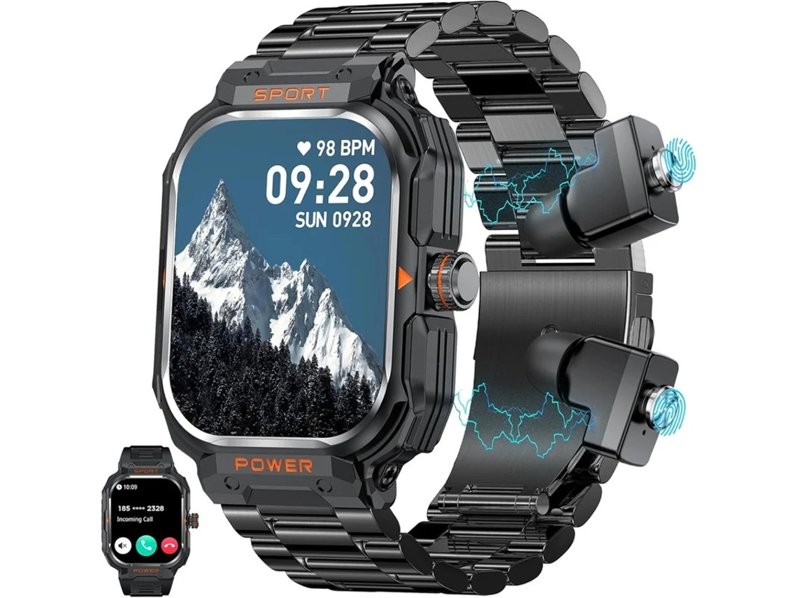 Reloj Inteligente Militar Para Hombres Con Auriculares Tws Llamada Bluetooth Deportes Al Aire Libre Fitness Activity Tracker Monitor De Yizhood